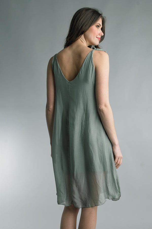 Sage Silk Dress