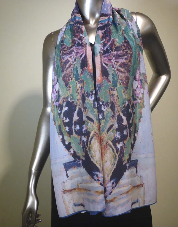 Spring Abstract Silk Scarf