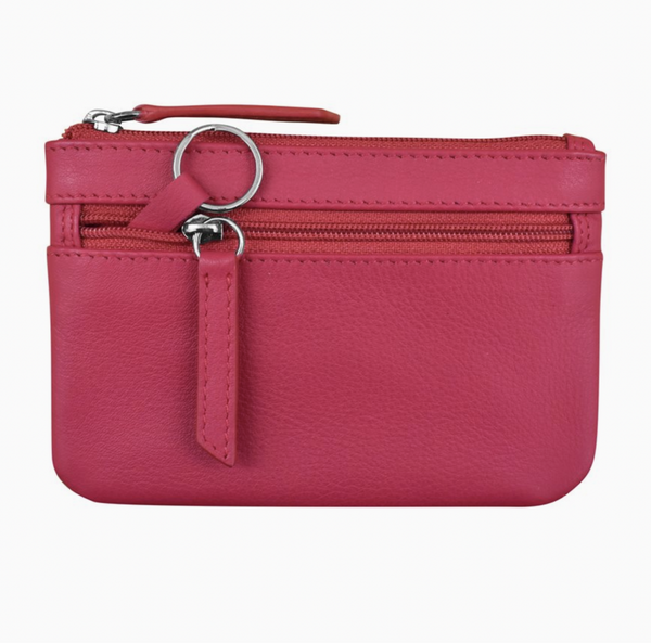 Pink Leather Coin Bag