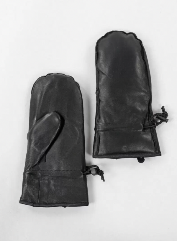 Black Onesize Leather Mitten