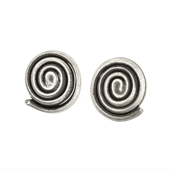 Crazy for You Sterling Silver Spiral Stud Earring