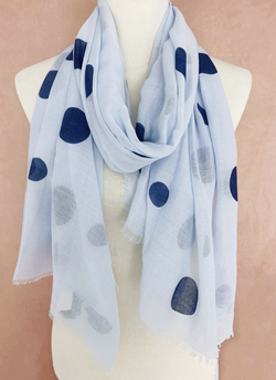 Blue Polka Dot Scarf