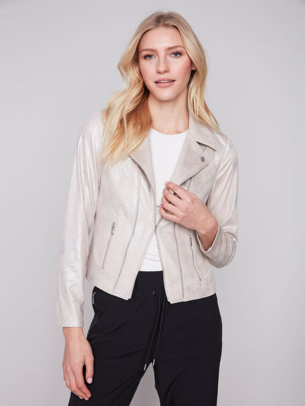 Faux Leather Champagne Jacket