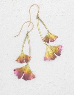 Peach Gingko Leaf Earring
