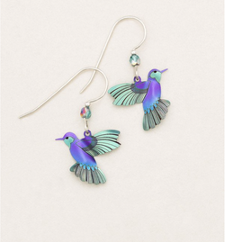 Violet Hummingbird Earring
