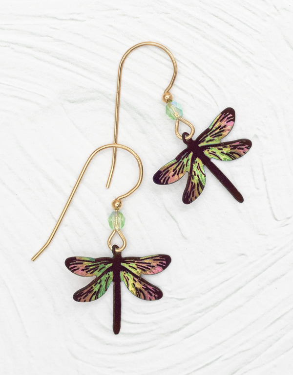 Green Envy ragonfly Earring