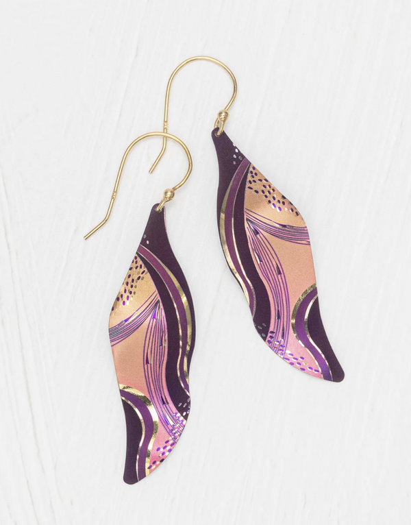 Amber Turning Leaf Earring