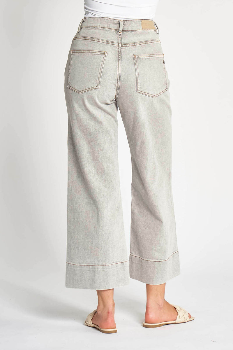 Gray Wash Denim Wide Jean