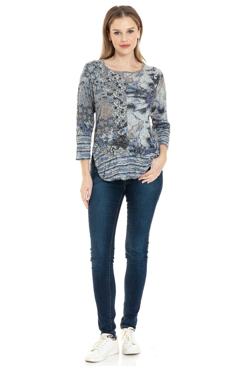 Blue Floral Block Top