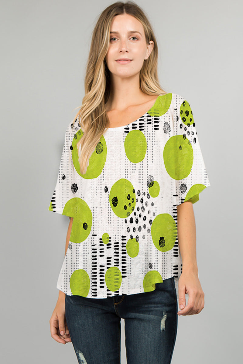 Green Circle Scoop Top