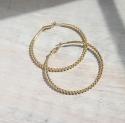 Large Metal Ball Gold Hoop