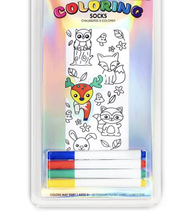 Woodland Critters Diy Coloring Kit Socks