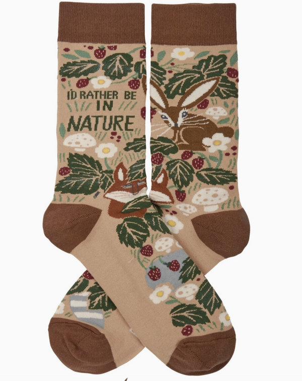 I'd Rather Be in Nature Crew Sock