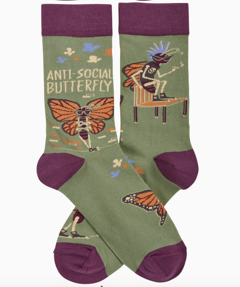 Antisocial Butterfly Crew Sock