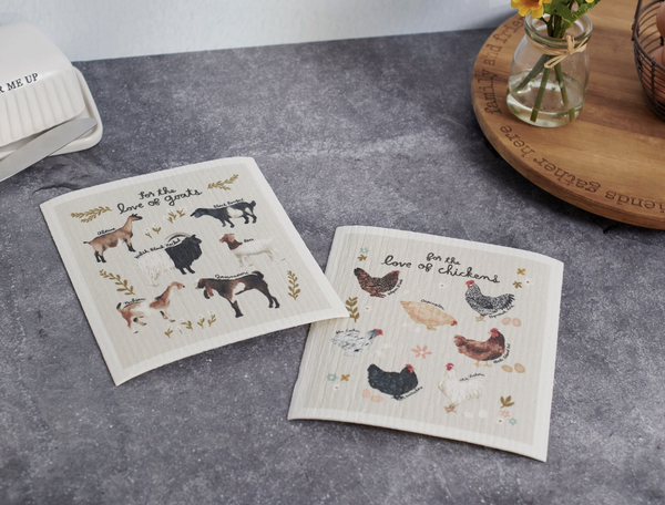 Love of Goats Swedish Dishcloth Set