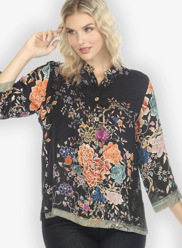 Queenly Radiant Coral Silk Blouse