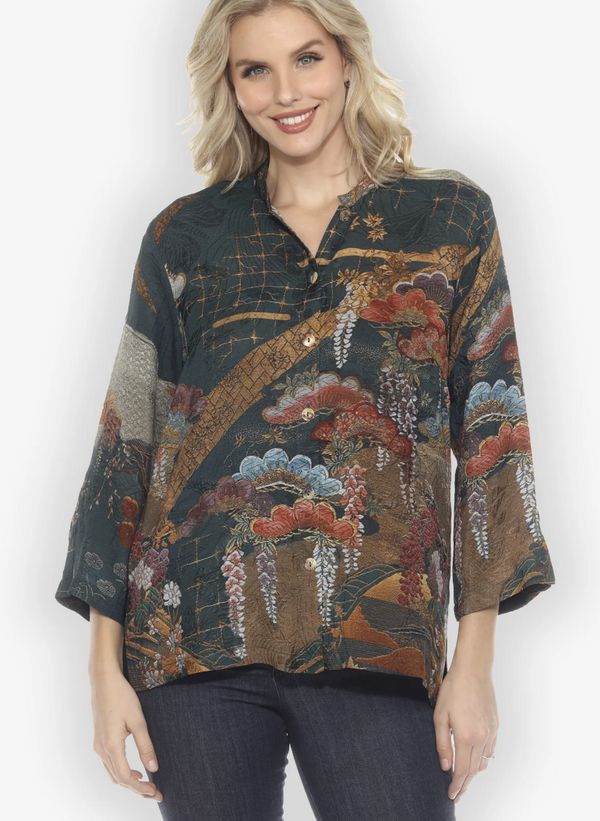 Tapestry Wisteria Silk Blouse