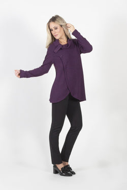 Grape Heather Sweater Cowl Tunic