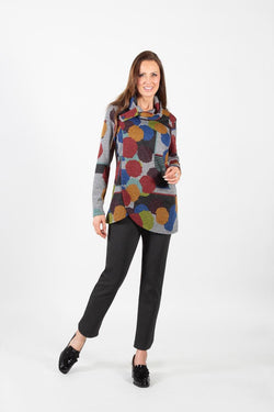 Multi Dots Jersey Cowl Tunic