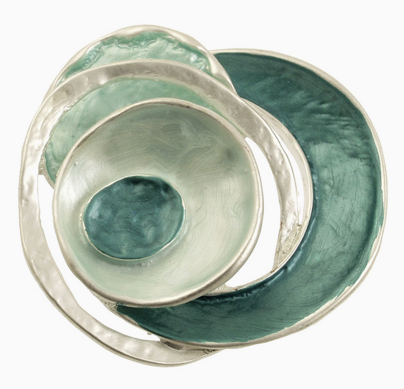 Aqua Layered Magnet Brooch