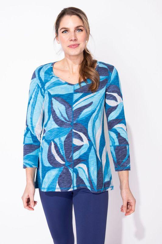 Lapis Marble Seam Tunic Top