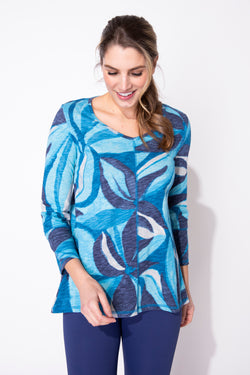 Lapis Marble Seam Tunic Top