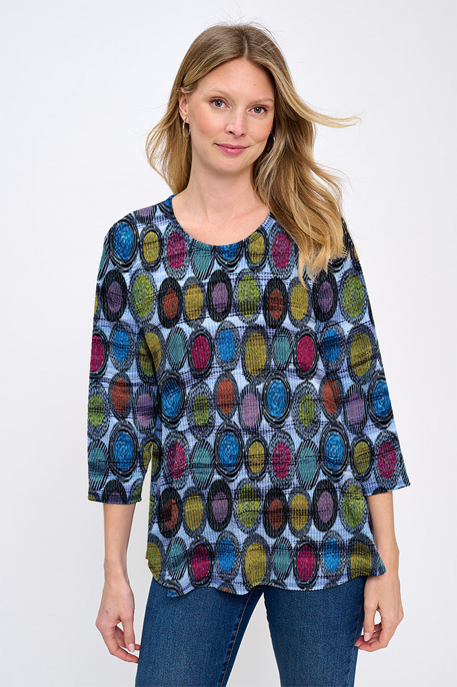 Denim Multi 3/4 Sleeve Top