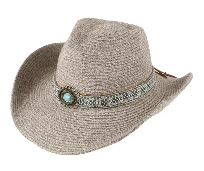 Light Brown Medallion Band Cowboy Hat