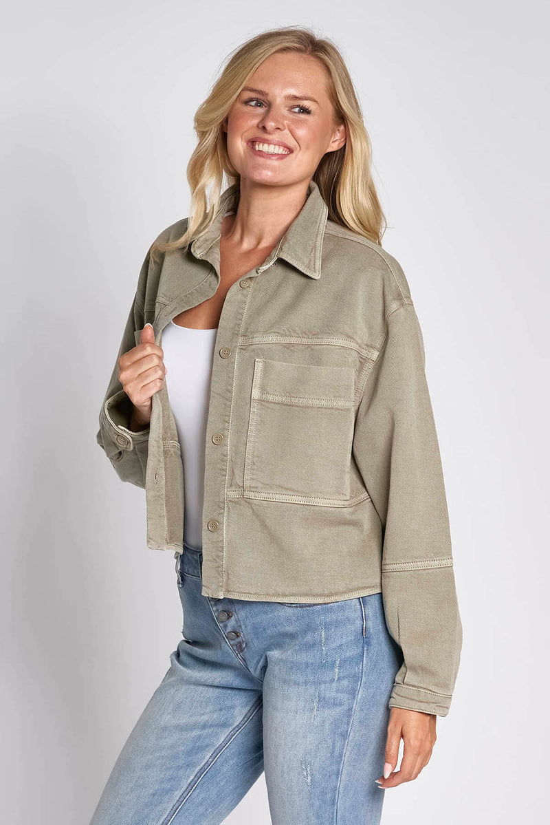 Soft Olive Twill Jacket