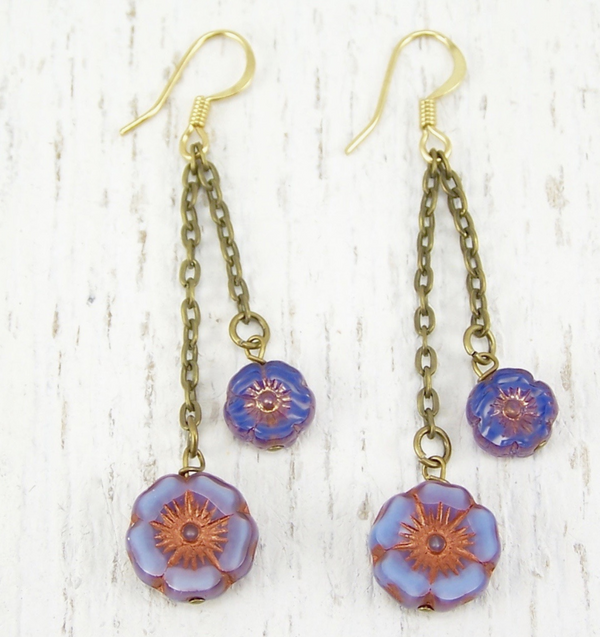 Orchid Hibiscus Earrings