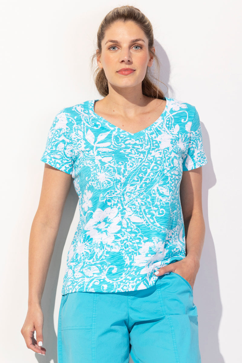 Maui Scroll Cotton Tee