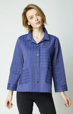 Midnight Stripe Shirt Jacket
