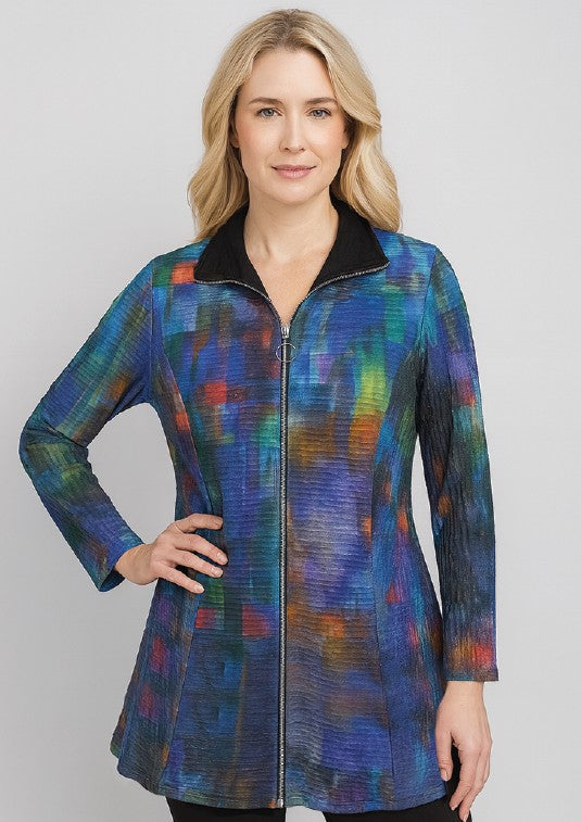 Abstract Texture Zip Jacket