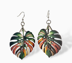 Monstera Leaf Earrings