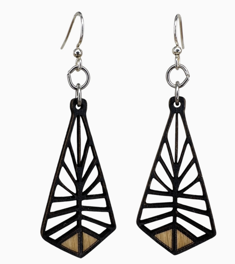 Black Tri Geo Earring