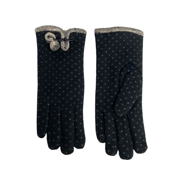 Black Polka Dot Gloves