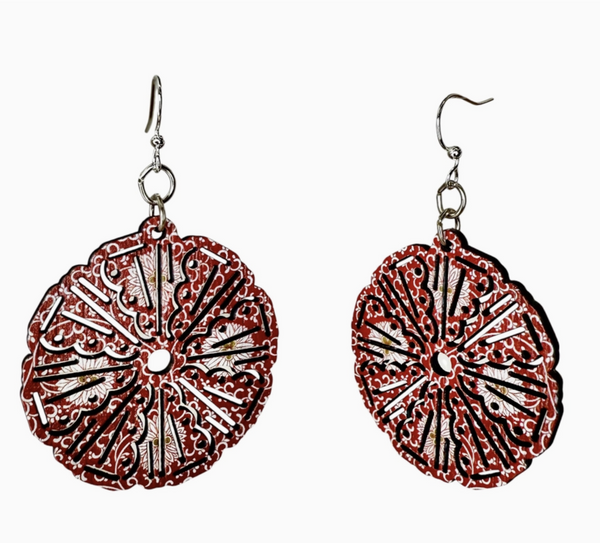 Red Moroccan Medallion Earrings