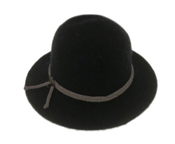 Black Boiled Wool Brim Hat