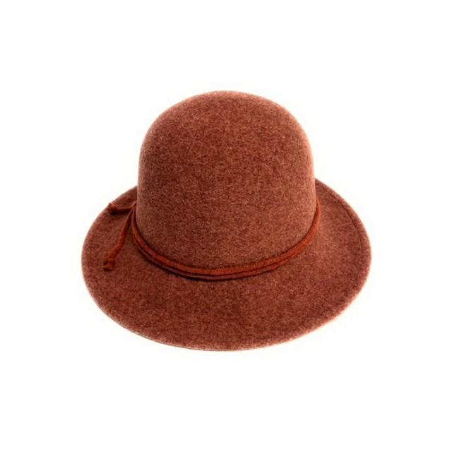 Rust Boiled Wool Brim Hat