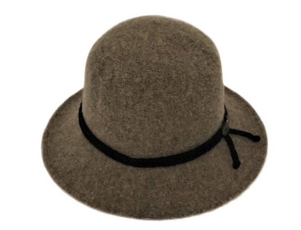 Taupe Boiled Wool Brim Hat