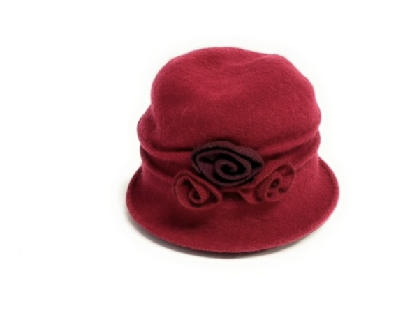 Red Wool Flower Hat