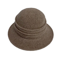 Beige Wool Pleated Hat