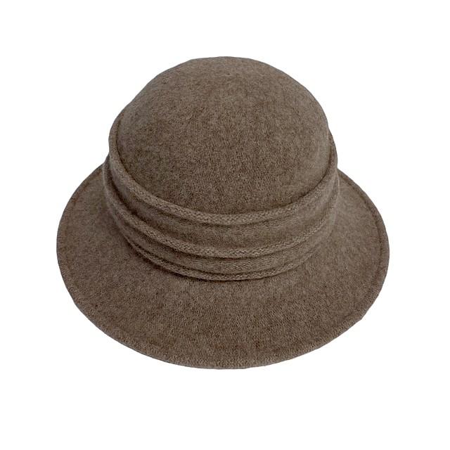 Beige Wool Pleated Hat