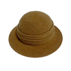 Mustard Wool Pleated Hat