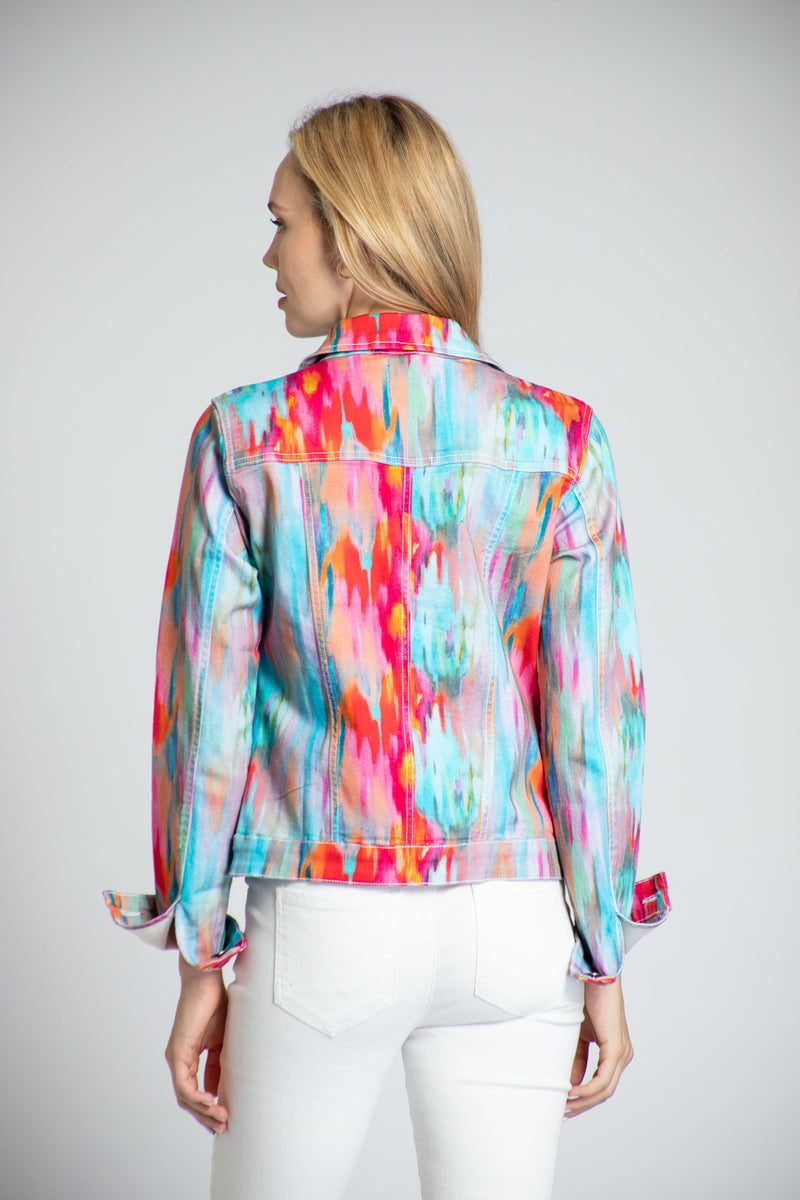 Multi Watercolor Jean Jacket