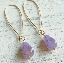 Lavender Gold Vintage Drop Earring