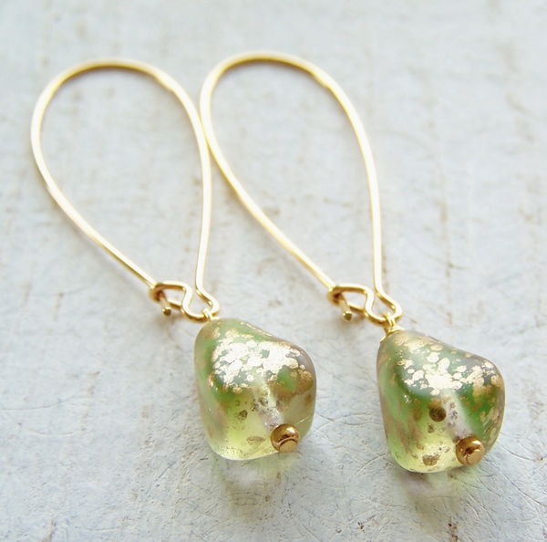Lemongrass Gold Vintage Drop Earring