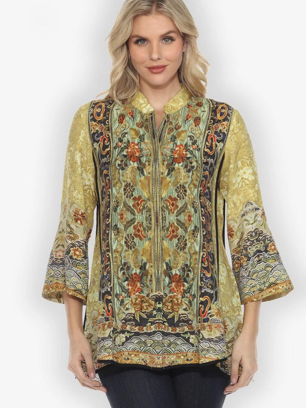 Embroidery From Antiquity Shaped Silk Blouse