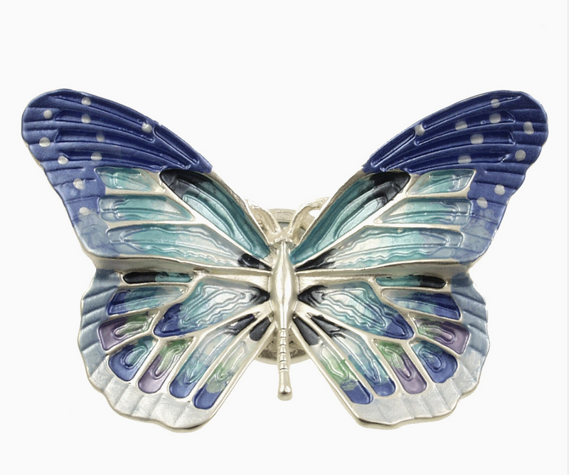 Aqua Butterfly Magnetic Brooch