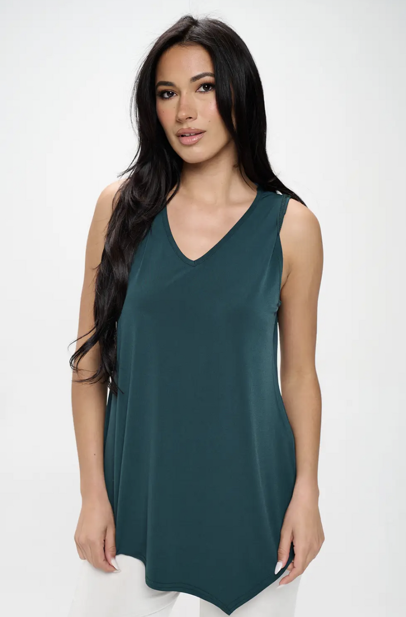 Hunter Green Asym Tank